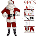 Miniatyrbild 1 av 5: Jultomtekostym för Män Vuxen Jultomtekostym Santadräkt 9 delar 9pcs 2XL
