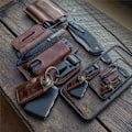 Miniatyrbild 3 av 8: EDC-organiser bältesögla läder multiverktygshållare för penna ficklampa verktyg och EDC-utrustning