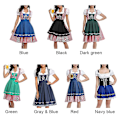Pikkukuva 5 / 5: Naisten Oktoberfest-asu Aikuisten Dirndl Saksalainen Perinteinen Baijerilainen Olutkarnevaali Fraulein Cosplay Piikatytön Mekko -a Musta Black M