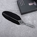 Miniatyrbillede 5 af 8: Harry Potter Gave Fountain Pen Retro Quill Alloy Feather Writing med Nibs Sæt Fountain Pen med Blækflaske Sort (Sort) 1317