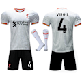 Miniatyrbillede 1 af 2: 2024-2025 Liverpool Udebanetrøje Børn Voksen Fodboldtrøje Sæt Med Strømper No.4 Virgil No.4 Virgil 28