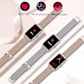 Miniatyrbild 5 av 6: PLUMZONG Dam Smartklocka Anpassade Urtavlor Full Touch Screen IP68 Vattentät Smartwatch Dam Härligt armband-FS2- Rose Gold