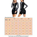 Miniatyrbilde 4 av 5: Dame badedrakt i ett stykke langermet rashguard dame våtdrakt atletisk badedrakt surfing dykking glidelås foran badetøy badedrakt Xd1 Grey 1453 Grey 1453 M