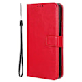 Miniatyrbild 5 av 5: För Honor 200 Smart 5G/ Play 60 Plus 5G Stativfodral Läderplånbok Telefonfodral Crazy Horse-Textur (FMY) Red