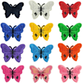 Miniatyrbillede 1 af 5: 12 stk Farverige Butterfly Stryge-på-lappdyr Brodererede Applikationer