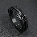 Miniatyrbild 5 av 7: Flätat läderarmband för män