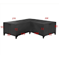 Miniatyrbillede 1 af 10: Møbelbeskyttelse overtræk beskyttelse til udendørs møbler hjørnesofa med vandtæt sort sort-FS4- svart 270*200*82 cm