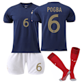 Miniatyrbild 1 av 2: 22-23 Frankrike Hemma Fotbollströja Set VM W C 6# POGBA 6# POGBA S