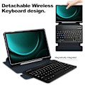 Pikkukuva 4 / 5: Kotelo Samsung Galaxy Tab S9 FE Plus -laitteelle, jossa Bluetooth-näppäimistö ja pyörivä jalusta-X45- Dark Blue