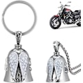 Miniatyrbild 1 av 7: 2 st Guardian Bell Nyckelring Motorcykel, Skyddsängel med Hängande Ring och Kedja, Skyddsklocka för Cyklar, Bilar, Motorcyklar, Elfordon