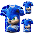 Miniatyrbild 2 av 4: Sonic The Hedgehog Barn T-shirt för pojkar 3D Casual Fashion Top bule-FS1- bule 140