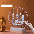 Miniatyrbilde 1 av 6: ramadan led dekorasjon mubarak kareem eid mubara färg fjärrkontroll E farge fjernkontroll e