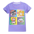 Miniatyrbillede 1 af 3: Børn Drenge Piger Lankybox Tryk T-shirts Kortærmede Casual Toppe purple-FS1- purple 130cm