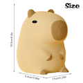 Miniatyrbillede 5 af 5: Capybara natlampe 2024, bærbar silikone USB-opladelig dyrelampe, sød Capybara-formet touch-kontrollampe til soveværelse, stue, natbord