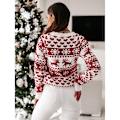 Miniatyrbillede 6 af 11: Kvinder julestrikket sweater julemandsprint trøje Red-FS4- Red S