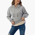 Miniatyrbild 5 av 5: Dam Hoodie med Fleecefodrad Tröja, Casual Vintervarm Mörkgrå-FS1- Dark gray XL