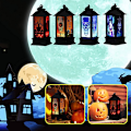 Miniatyrbilde 3 av 10: Halloween-tema LED-telys Retro firkantet lykt hengende pynt for hjemmet og hagen 2