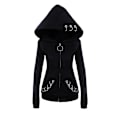 Pikkukuva 2 / 6: Naisten rento huppari pitkähihainen pusero toppi Black-FS2- Black 4XL