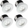 Set med 4 Mini LED infällda spotlights 3 W Varmvit, Mini LED spotlight för skyltfönster, registreringsskyltbelysning inkl. Separerad transformator-FS-