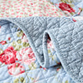 Miniatyrbillede 2 af 5: Blåt sengetæppe 130x150cm, blødt og behageligt 100% bomuld enkelt sengetæppe, blåmønstret patchwork sengetæppe, ægte patchwork sengetæppe, egnet-FS3-
