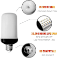 Miniatyrbilde 3 av 5: 4-pakke E27 Lyspærer med Flammeffekt 4W Base LED Flammeffektlamper 4 Belysningsmodus Dekorative Innendørslamper for Hjem Hage Fest