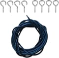 Black 2m Curtain Wire with 8 Metal Hooks and Screw Eyes for Hanging Decorations-FS-