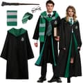 WB Inspired Preppy Polyester Kostume Tilbehørssæt til Voksne Halloween Cosplay Green 5-piece S