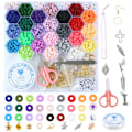 Miniatyrbild 1 av 10: DIY Färgglada Pärlor Set Handgjorda Pärlarmband Tillbehör för Barn Flickor 5205PCS