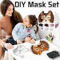 Miniatyrbilde 4 av 5: Kattemaske med pels og nettingøye, tomme papirmasker for DIY, hvite malepapirmasker, kattemaske for DIY Halloween Mardi Gras-fest-FS3- Maroon-29pcs