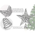 Miniatyrbillede 4 af 7: Juletræstjerne Topper med Lys, Glimtende Juletræstjerne med LED-lys Ornament Fest Hjemindretning Juledekorationer