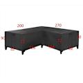 Miniatyrbillede 5 af 10: Møbelbeskyttelse overtræk beskyttelse til udendørs møbler hjørnesofa med vandtæt sort sort-FS4- svart 270*200*82 cm