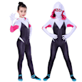 Pikkukuva 1 / 3: Halloween Ghost Spider Gwen med Mask Cosplay Kläder Kid 110