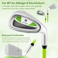 Miniatyrbillede 3 af 6: COSTWAY nr. 7 Golfkølle til børn 8-10 år - Glasfiberskaft og hovedbeskyttelse - Højre - Gummigreb - 76 cm-XF10-