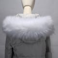 Miniatyrbilde 1 av 7: Dunjakke Pelskrave Stripe Faux Krage HVIT 85CM 85CM white-FS2- white 85cm-85cm