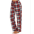 Miniatyrbilde 1 av 4: Myk Flanell Rutete Pyjamasbukse for Menn Mørk Rød-FS1- Dark Red XL