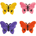 Miniatyrbillede 2 af 5: 12 stk Farverige Butterfly Stryge-på-lappdyr Brodererede Applikationer