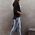 Pikkukuva 5 / 7: Huppari Naisille Teini-ikäisille Pitkähihainen Oversize-Pusero - Musta - Perfet-FS2- XXL