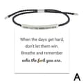 Miniatyrbillede 2 af 7: CTDWNT Lad ikke de hårde dage vinde Armbånd til kvinder og mænd, Inspirerende Sort2 en størrelse Black2 onesize