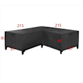 Miniatyrbillede 1 af 10: Møbelbeskyttelse overtræk beskyttelse til udendørs møbler hjørnesofa med vandtæt sort sort-FS4- svart 215*215*87 cm