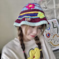 Pikkukuva 4 / 5: Naisten neulotut pipot Boho neuleämpärihatut käsintehdyt Cloche virkatut hatut-FS2- color