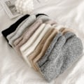 Miniatyrbillede 7 af 8: Vinter Hold Varm Plys Handsker Elasticitet Bløde Fuld Finger Lys Grå 21,5*7,5cm-FS1- light gray