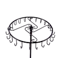 Miniatyrbild 4 av 6: Roterande Halsbandshållare Smyckesorganisatör Display Stativ 13-Tum -svart