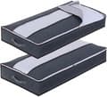 Under Bed Storage Bag, 2-Pack, Large Foldable Non-Woven Fabric Storage Box, Storage Bags for Quilts, Blankets, Pillows, Toys-FS-