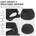 Miniatyrbilde 4 av 4: Dame UPF 50+ UV-beskyttelse Konvertibel Strandhatt for-FS1- black
