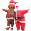 Miniatyrbild 5 av 5: Uppblåsbar jultomte pepparkaksgubbe kostym unisex vuxen kostym cosplay fest (pepparkaksgubbe)