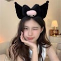 Miniatyrbild 4 av 4: Kvinnor Flickor Kawaii Kuromi Plysch Hårnålsöron Diadem Hårband Kostym Cosplay Rekvisita Presenter