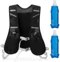 Running Vest with Hydration System and 2 Soft Flasks 500ml, Hydration Vest for Women and Men, Adjustable Breathable Backpack for Marathon Cycling