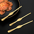 Miniatyrbillede 6 af 10: Krabbegaffel i Rustfrit Stål 4 stk Krabbe Spiseværktøj Krabbe Klo Krabbenål Husholdningsfisk og Skaldyr Skallet Hårig Krabbe Tilbehør B Large 15cm Gold
