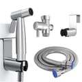Stainless Steel Bidet Shower Kit with 1.5m Hose, 2-Mode Hand Shower + Holder