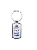Nøkkelholder Keep calm and drive SAAB - Nøkkelring Silver Silver